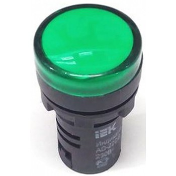 Светосигнальный индикатор зеленый AD-22DS матрица d22 мм 230 В AC ИЭК